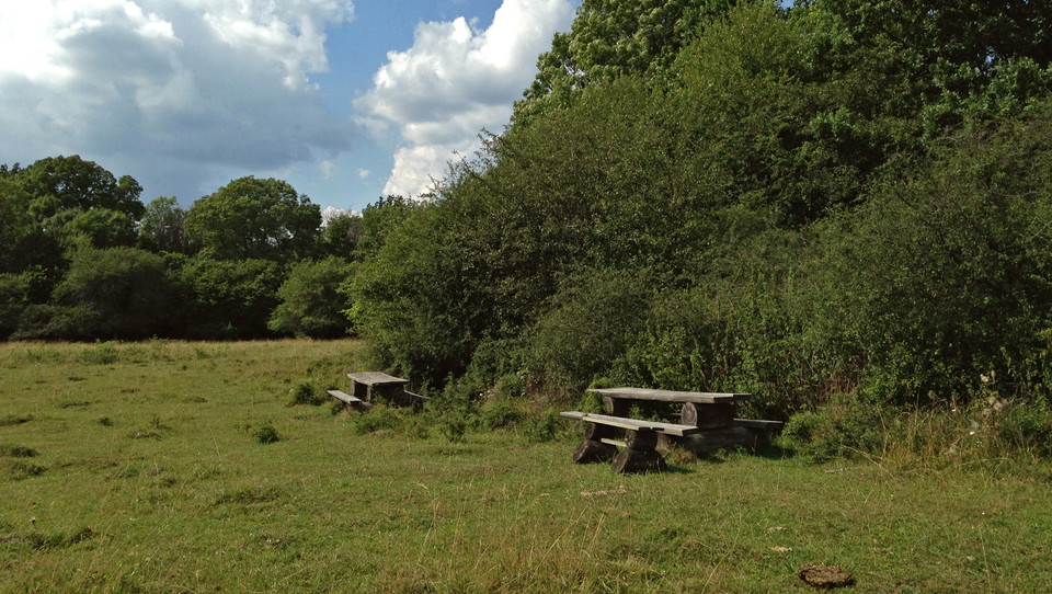Bänkbord finns längs med rundslingan