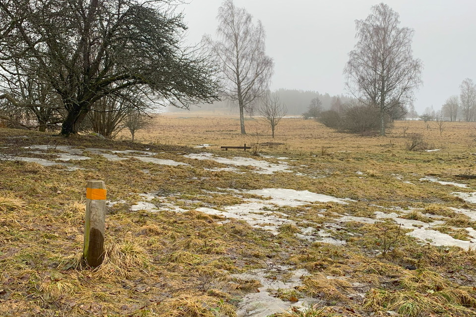 Leden börjar och slutar i kulturlandskapet vid strandängarna.
