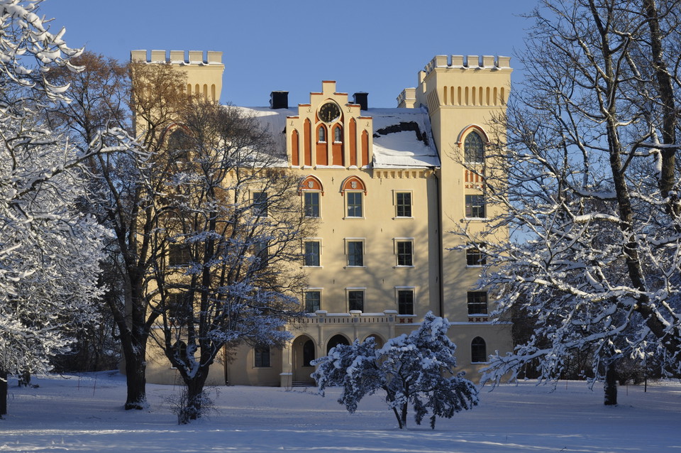 Bogesunds slott på vintern.