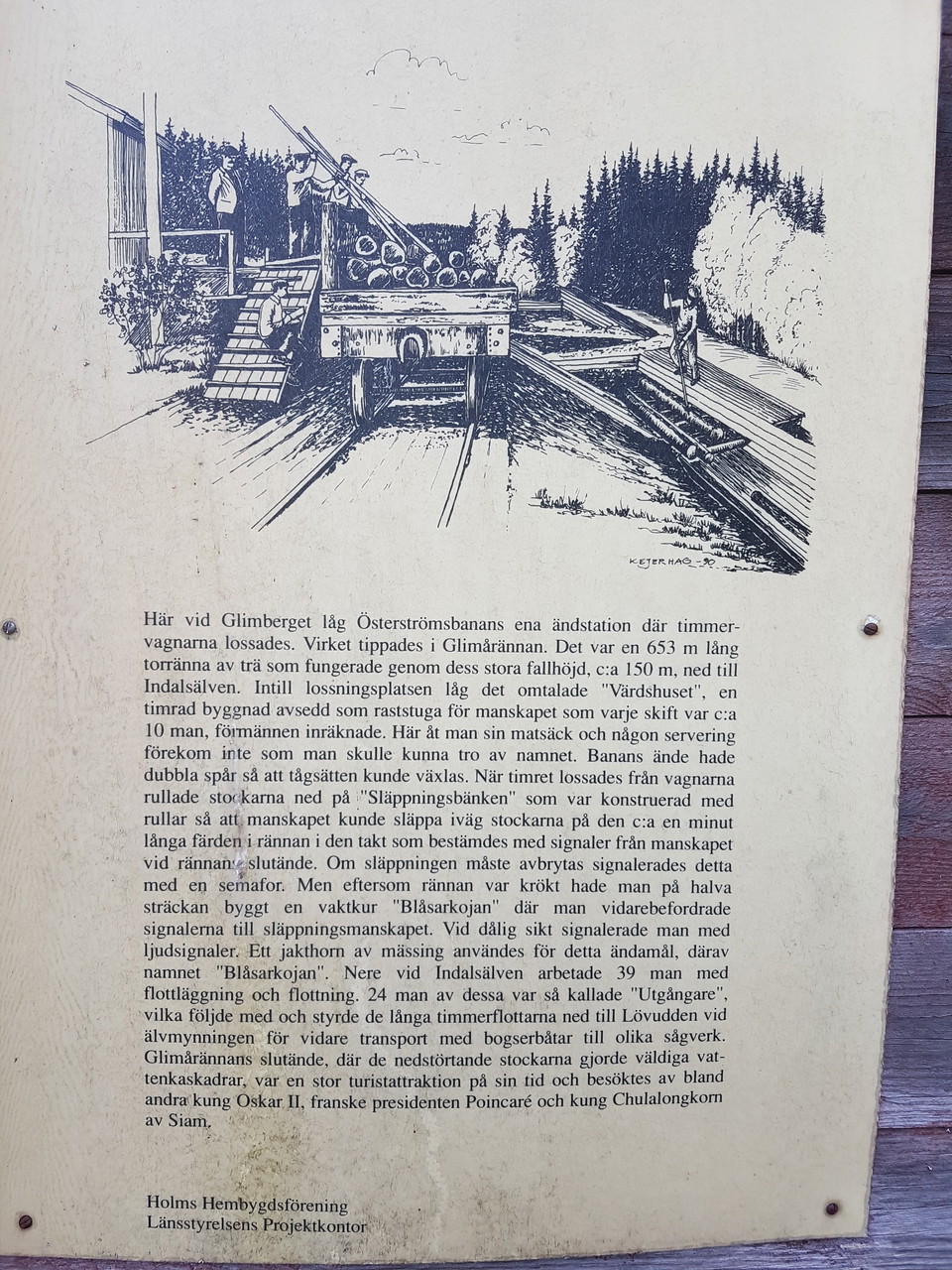 Skylt som beskriver hur Värdshuset fungerade när det var i bruk