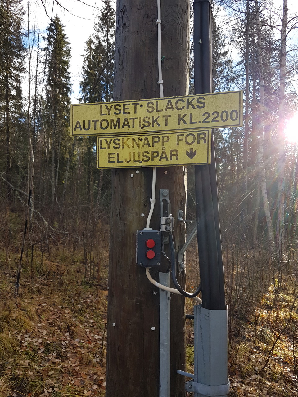 Information om påslagning av lyset