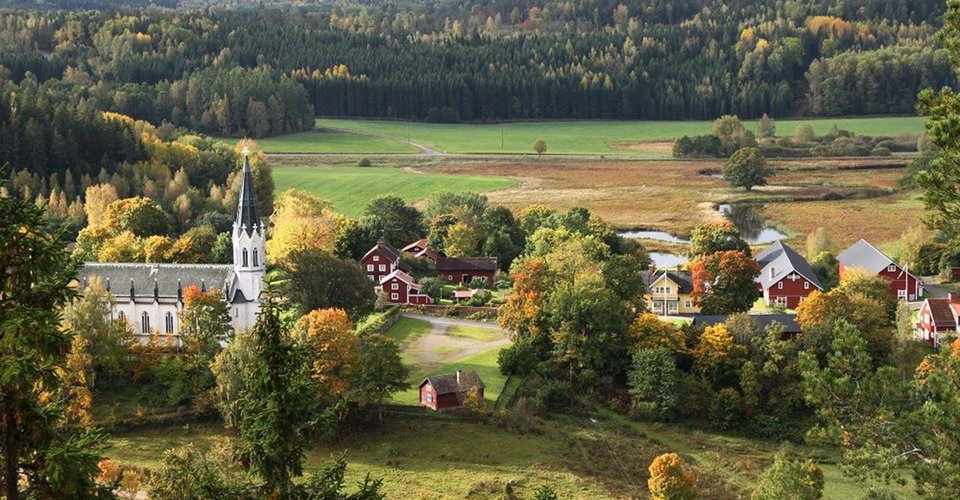 Utsikt från Glasberget över Gärdesrums kyrka