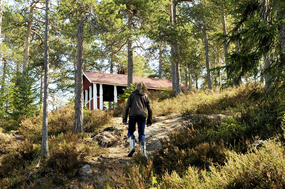 På väg upp till Asaklittstugan