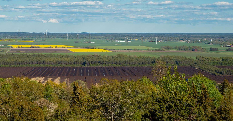 Utsikt från Renstafällan över Tåkern och Östgötaslätten.