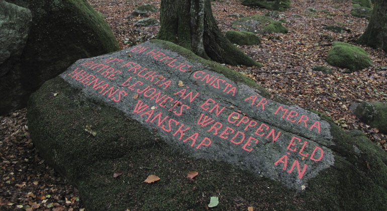 Sten med text