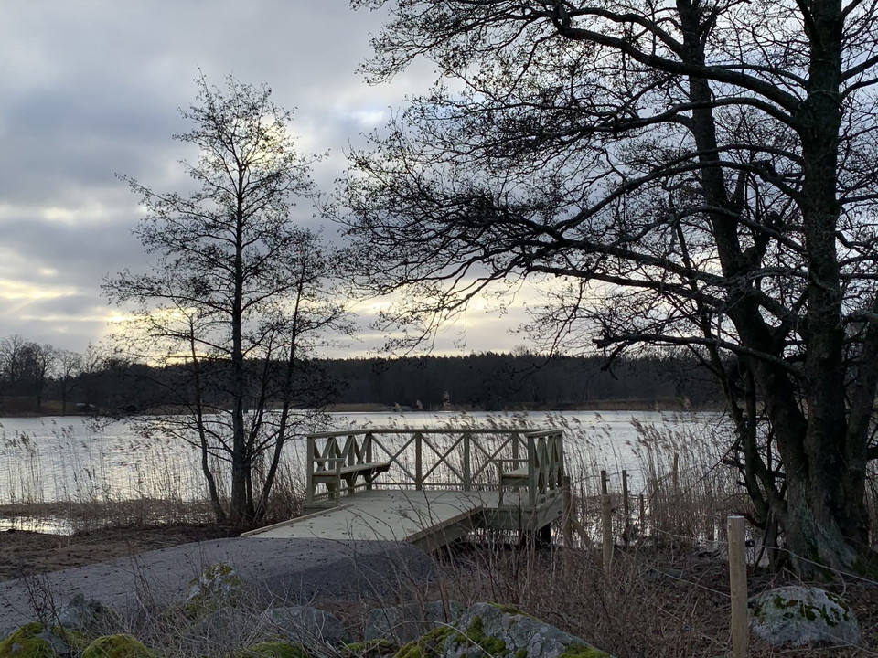 Gråviken, utsiktsbrygga för fågelskådning. Foto Lidingö stad.