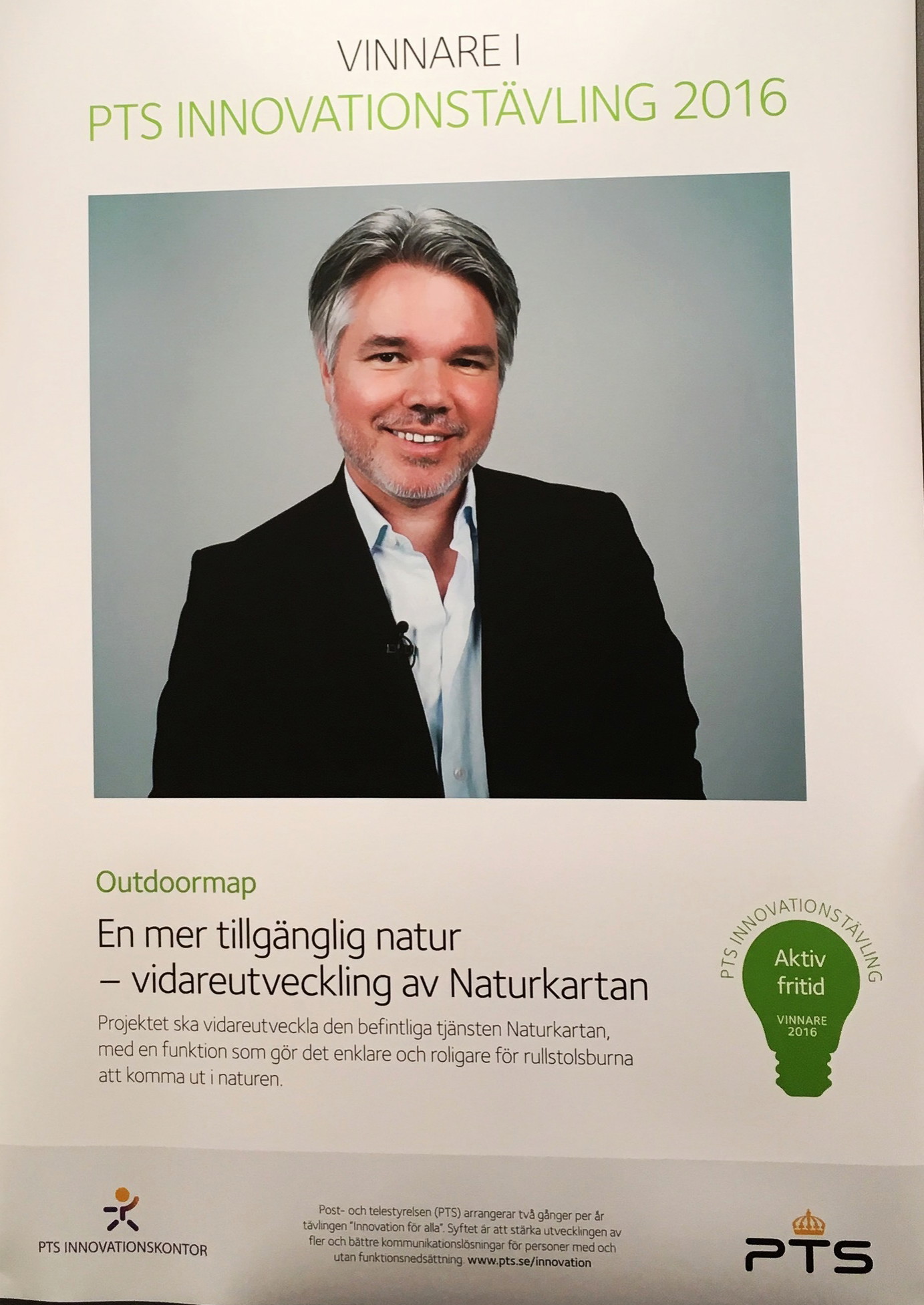 Naturkartan vinnare av 1,5 msek i PTS innovationstävling "Aktiv Fritid"
