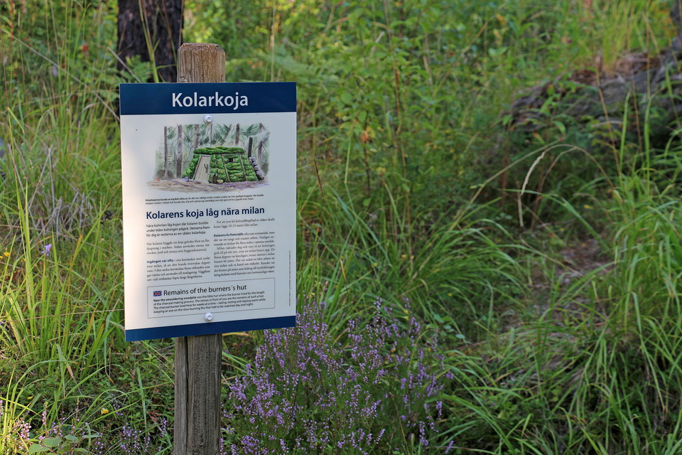 Informationsskylt om kolarkoja.