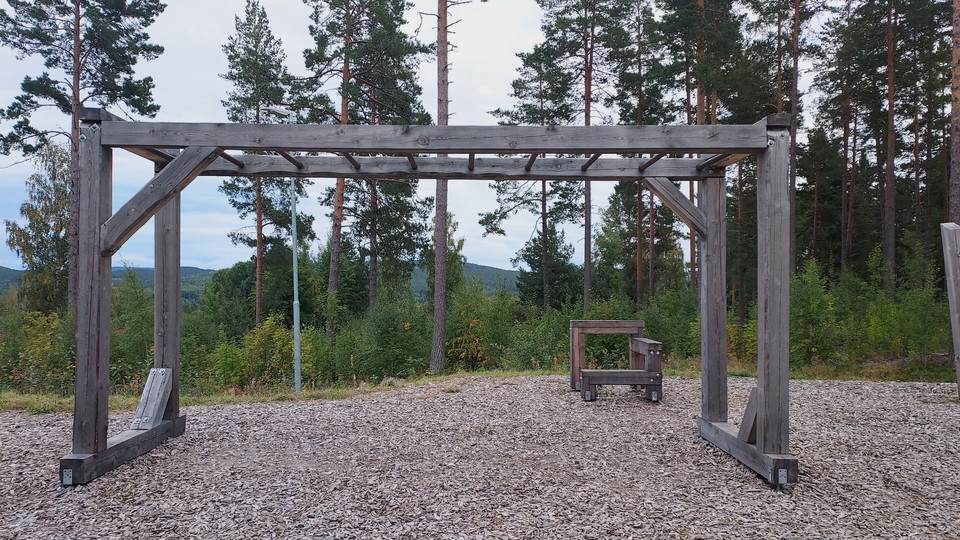 Utegym vid elljusspåret i Järvsö
