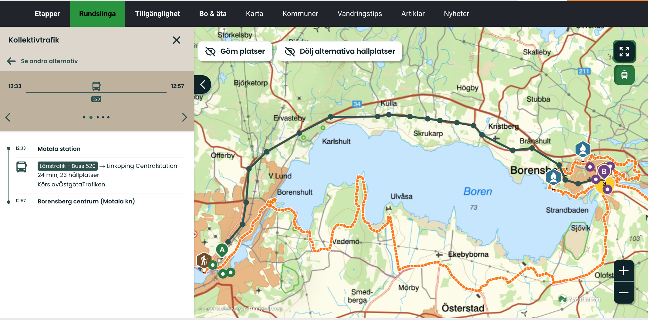 Mer information om avgången och eventuella byten…