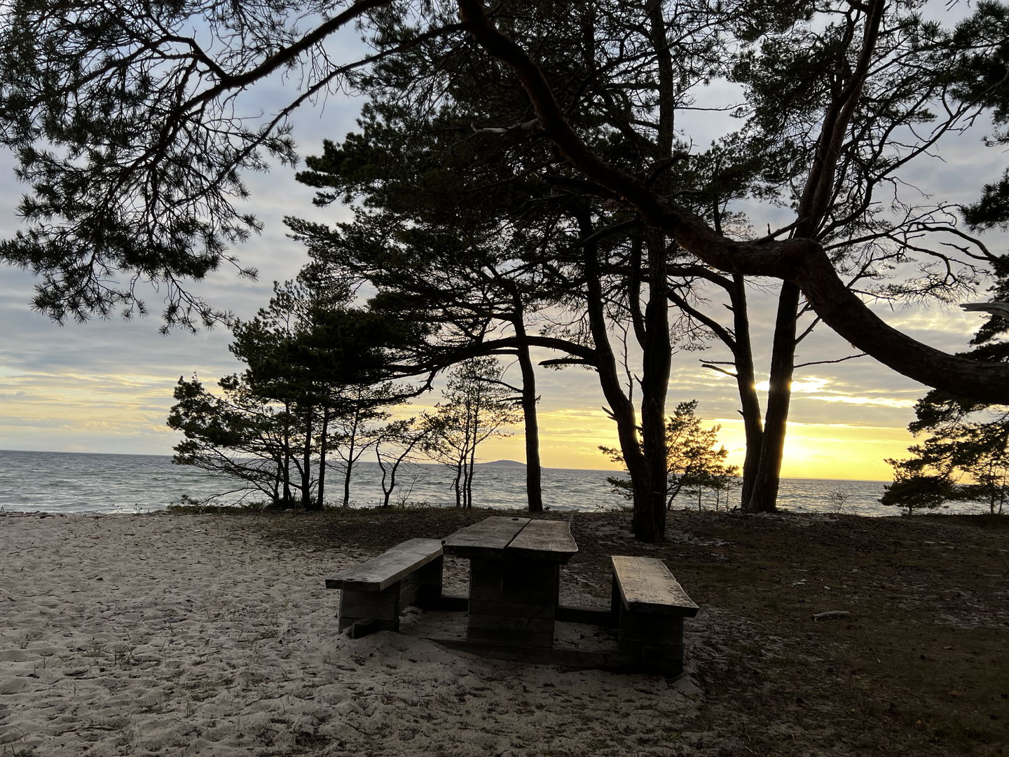 Rastbord vid havet