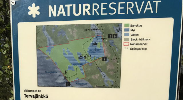 Informationsskylt sydvästra hörnet, Tervajänkkä