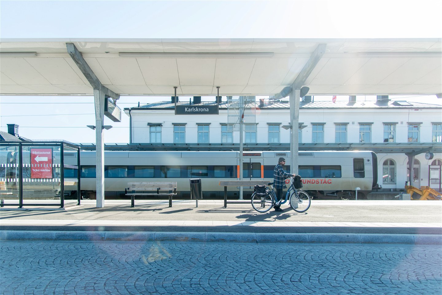 Ett tåg vid Karlskrona centralstation