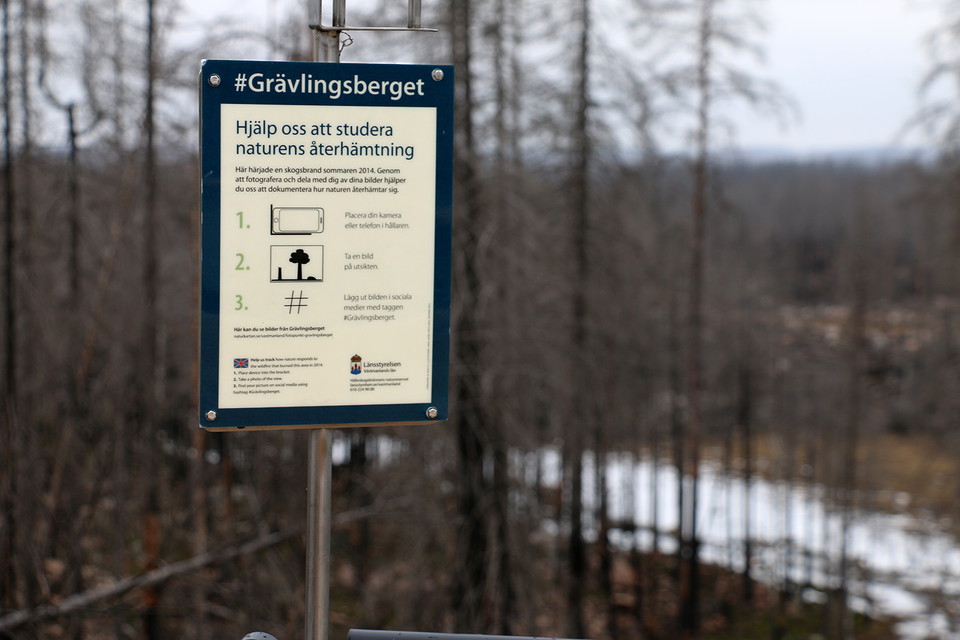 Fotopunktskyllt på Grävlingsberget
