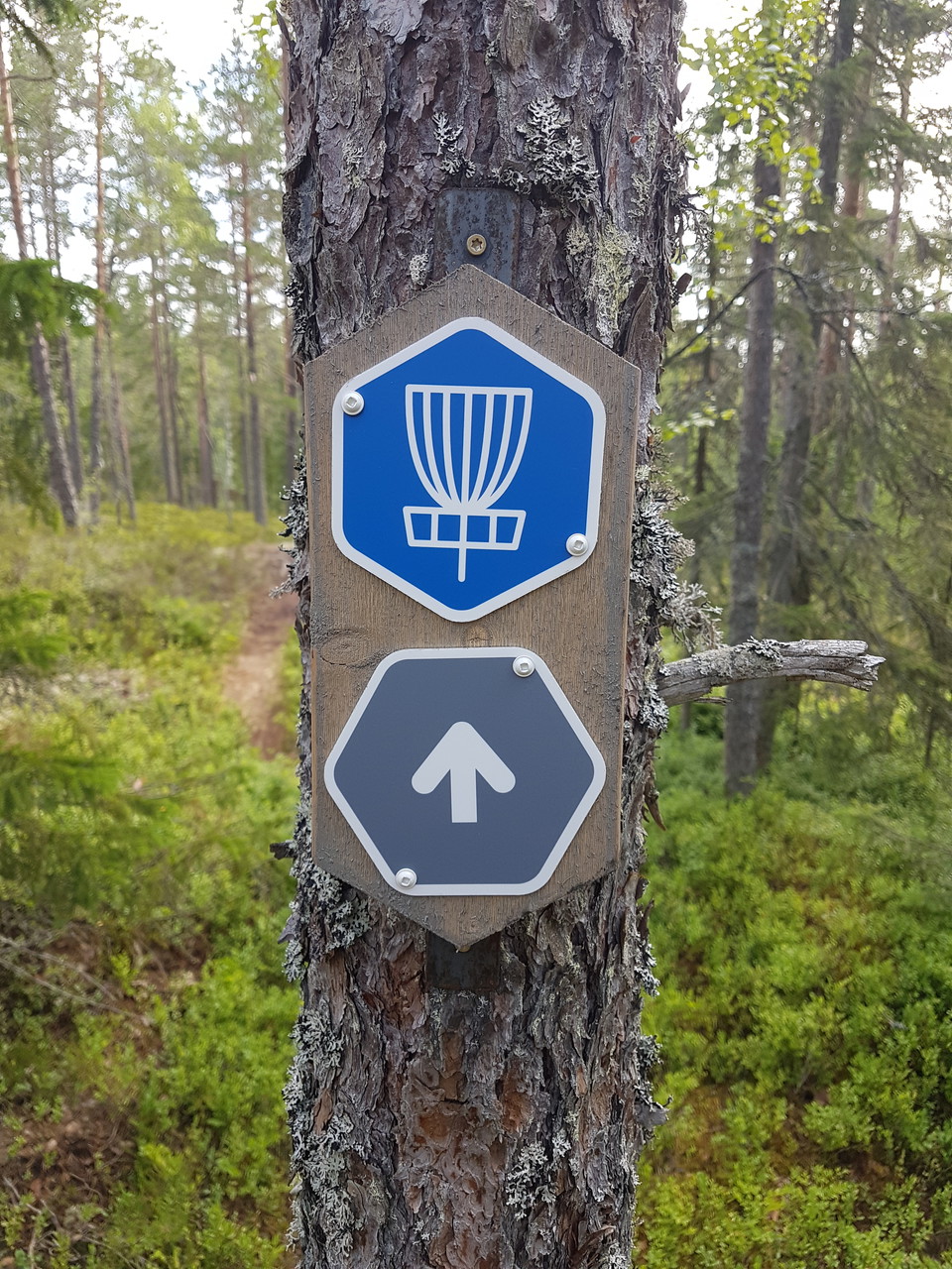 Markering mellan hålen
