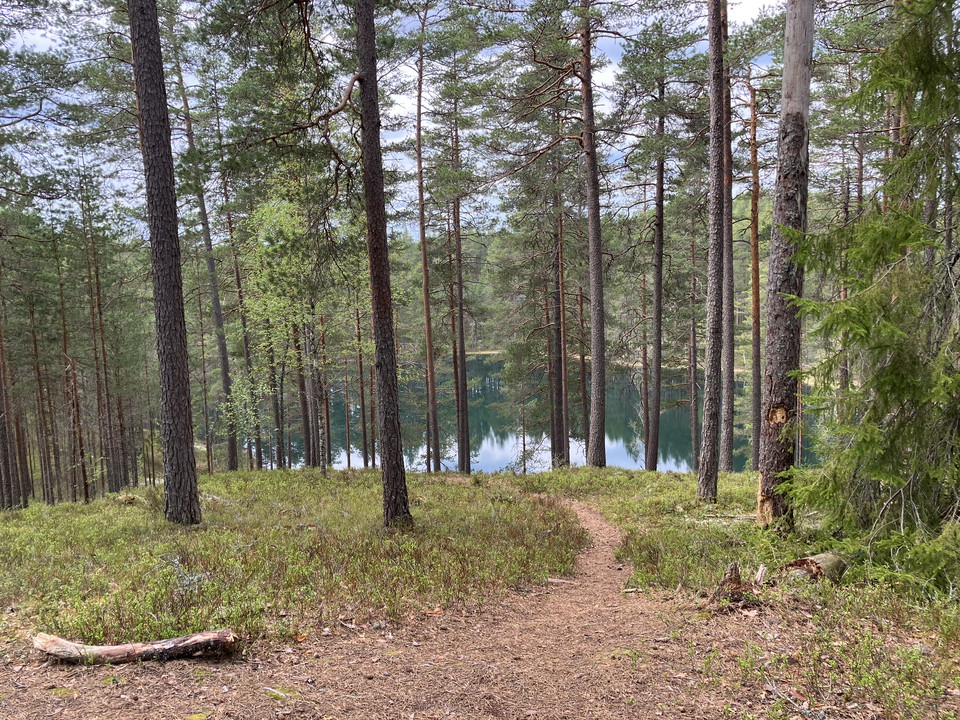Dödisgropar rundslinga tar besökaren till Sundstjärnet vars vatten skiftar i turkos.