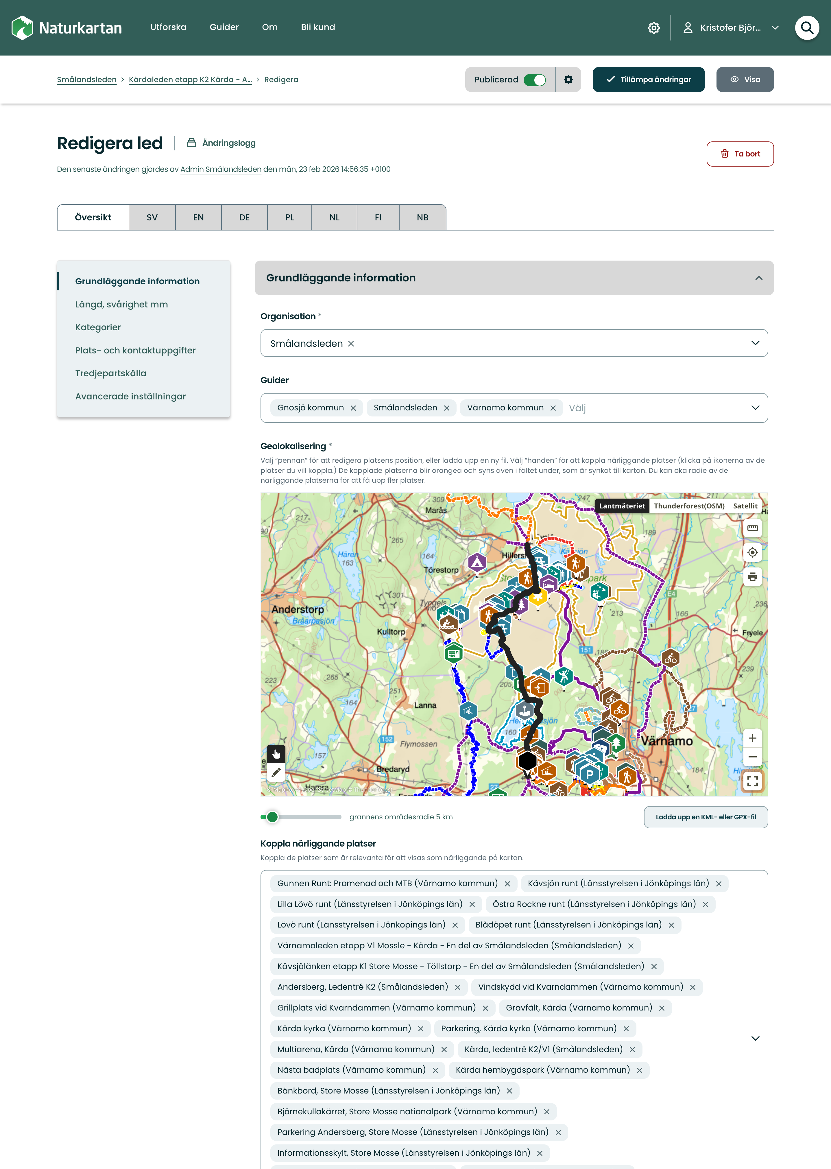 Kärdaleden etapp K2 administreras av Värnamo kommun, men kommuniceras i tre guider, däribland Smålan…