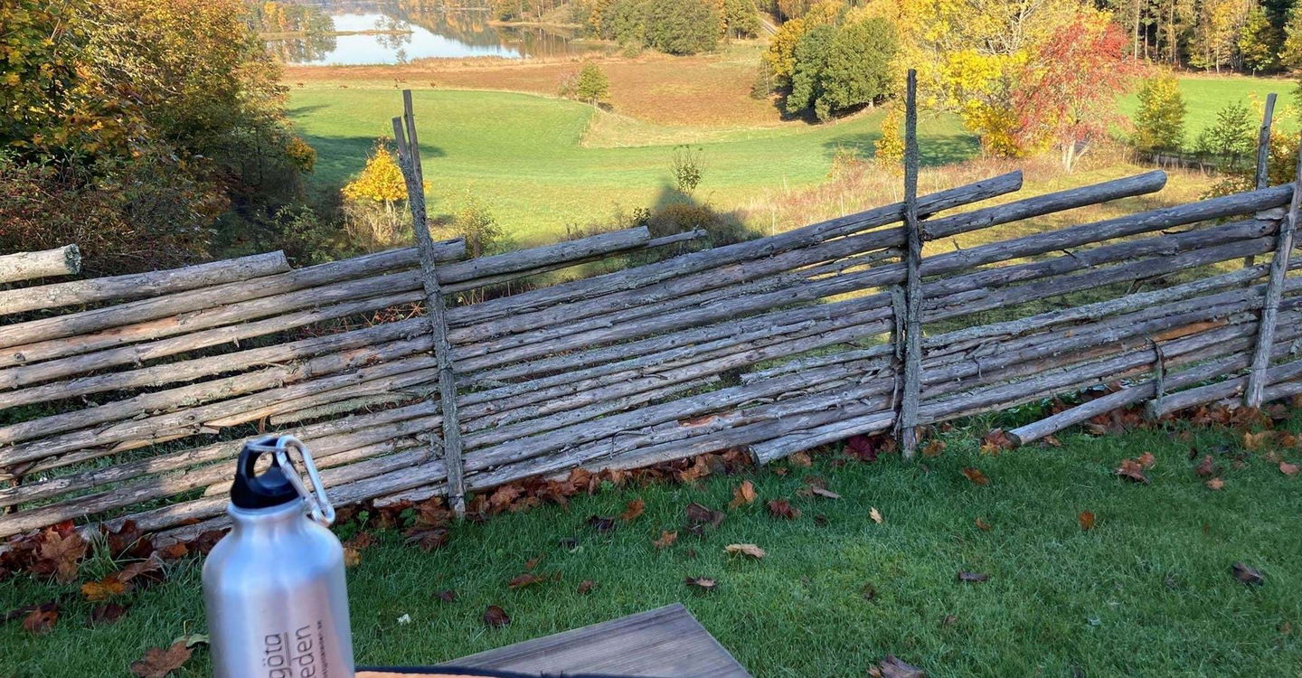 Utsikt över Båtsjön vid rastplats Gärdserum. Etapp: Falerum-Åtvidaberg