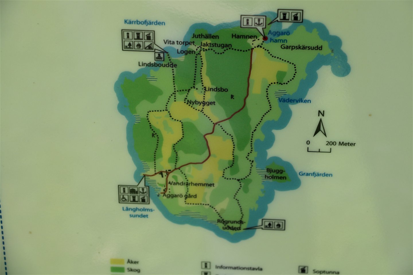 Karta över Aggarön.