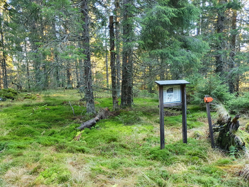 Infoskylt med historia för Filipustorpet