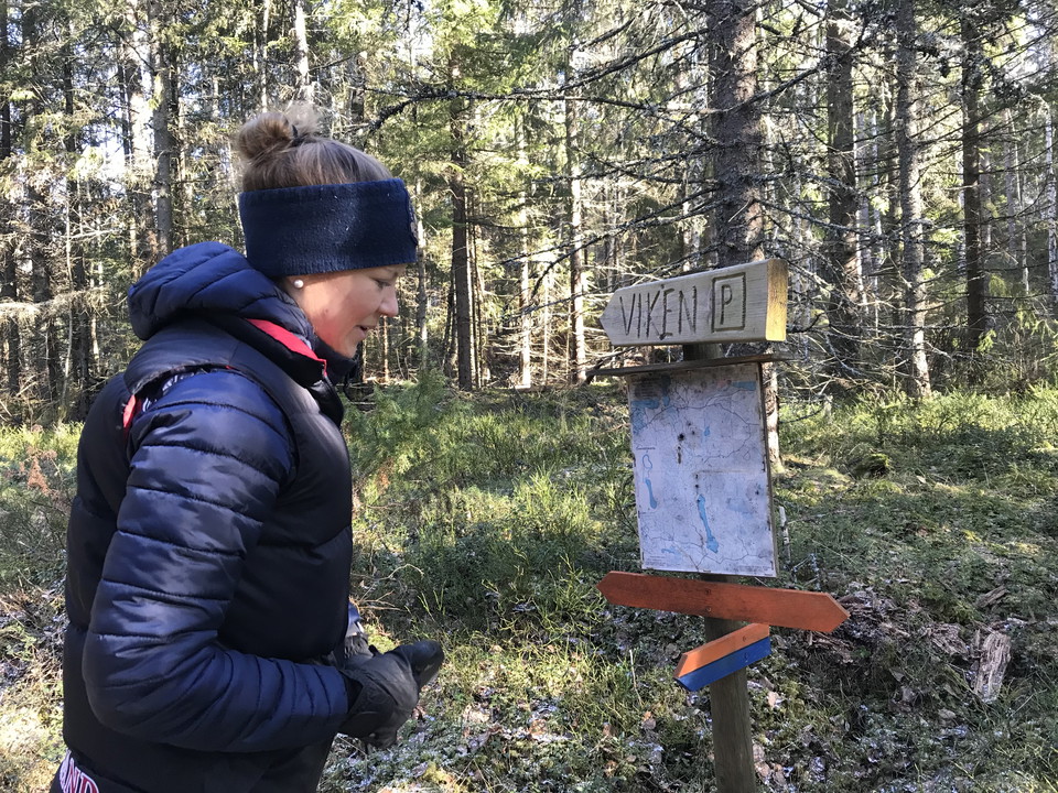 Person som studerar en karta