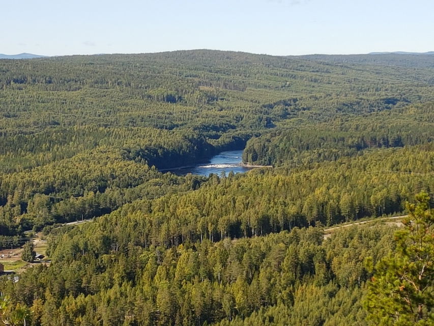 Utsikt västerut mot Nolbyströmmen i Ljungan