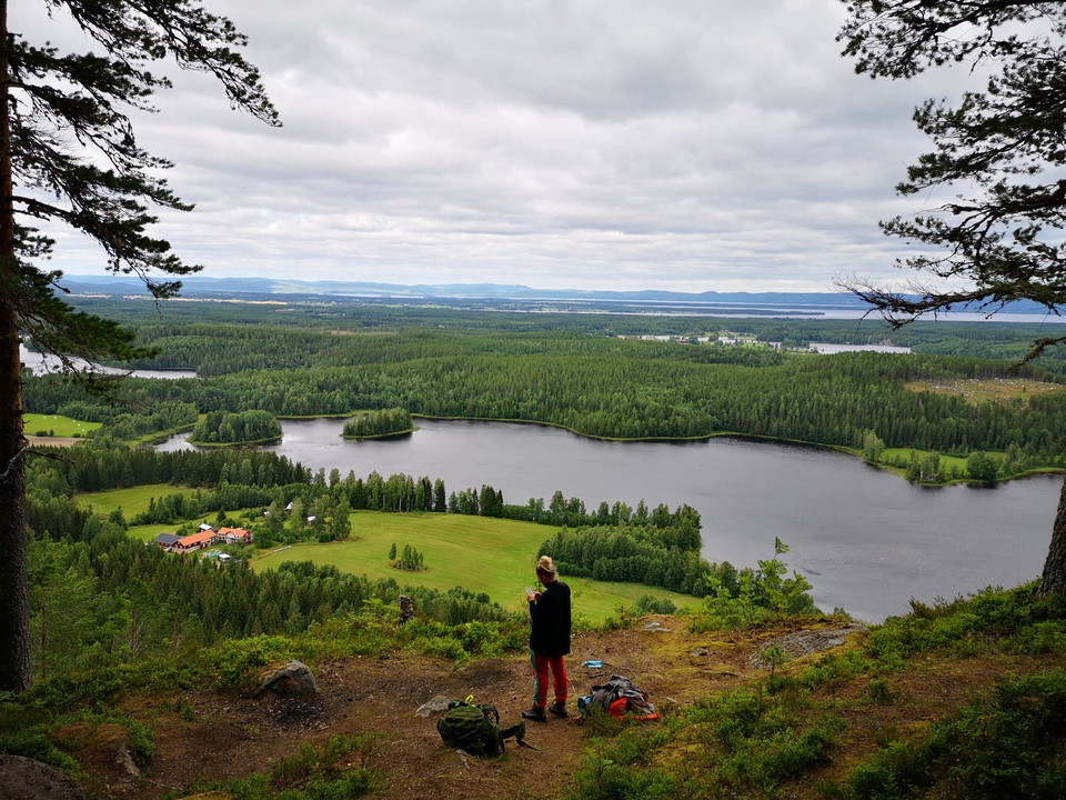 Utsikt över Dellenbygden med Vålåssjön i förgrunden