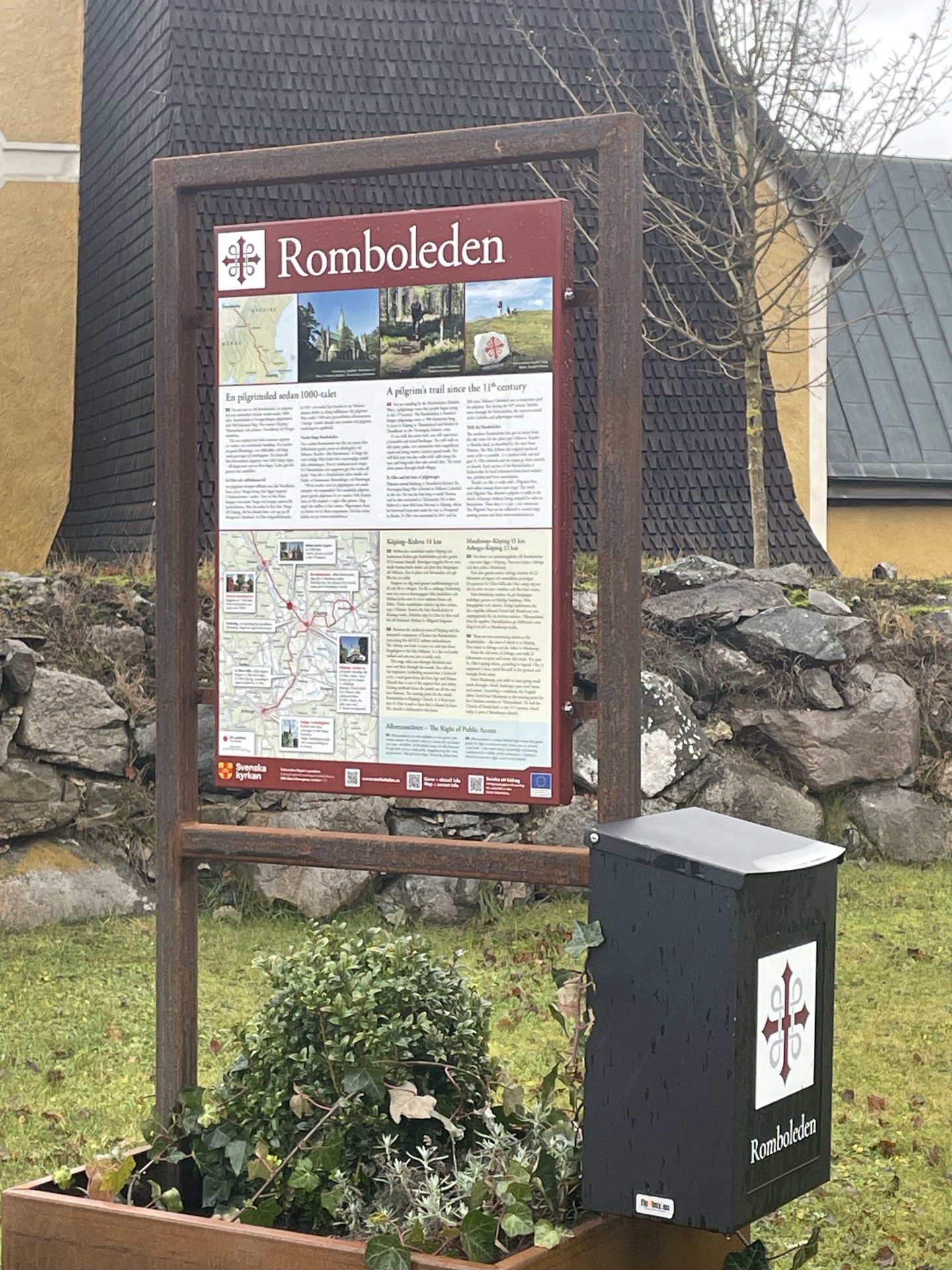 LeLeddentré Malma kyrka med pilgrimspass och pilgrimsstämpel
