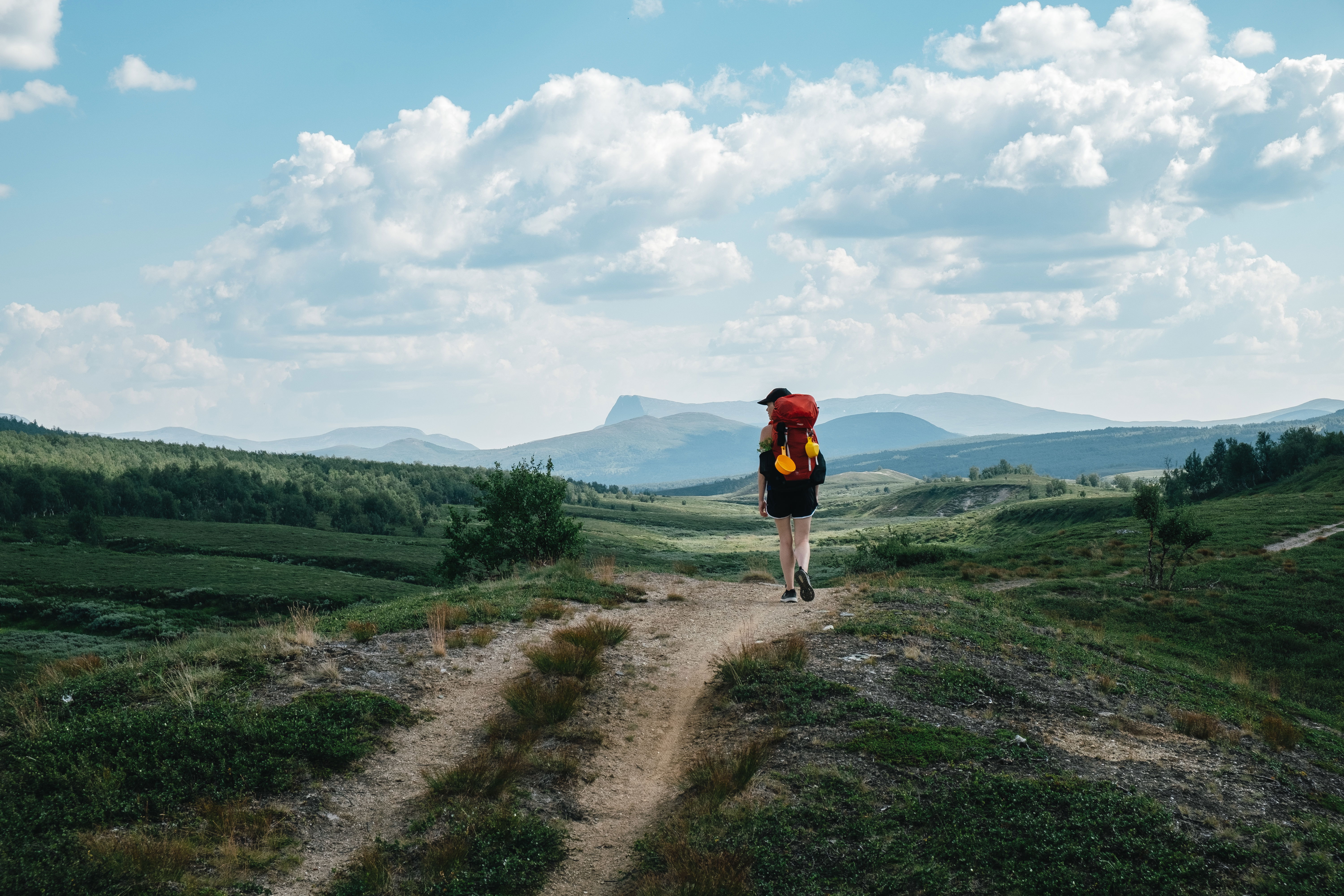 I Remdalen med vyer mot Fjällfjället och Durrenpiken.