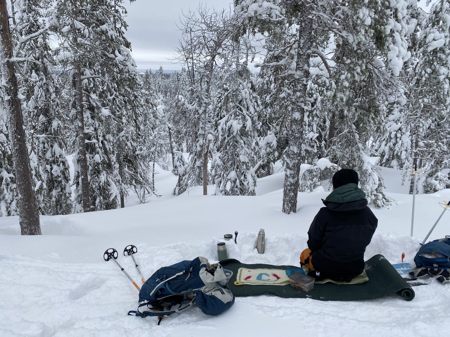 Fika på bergets topp.