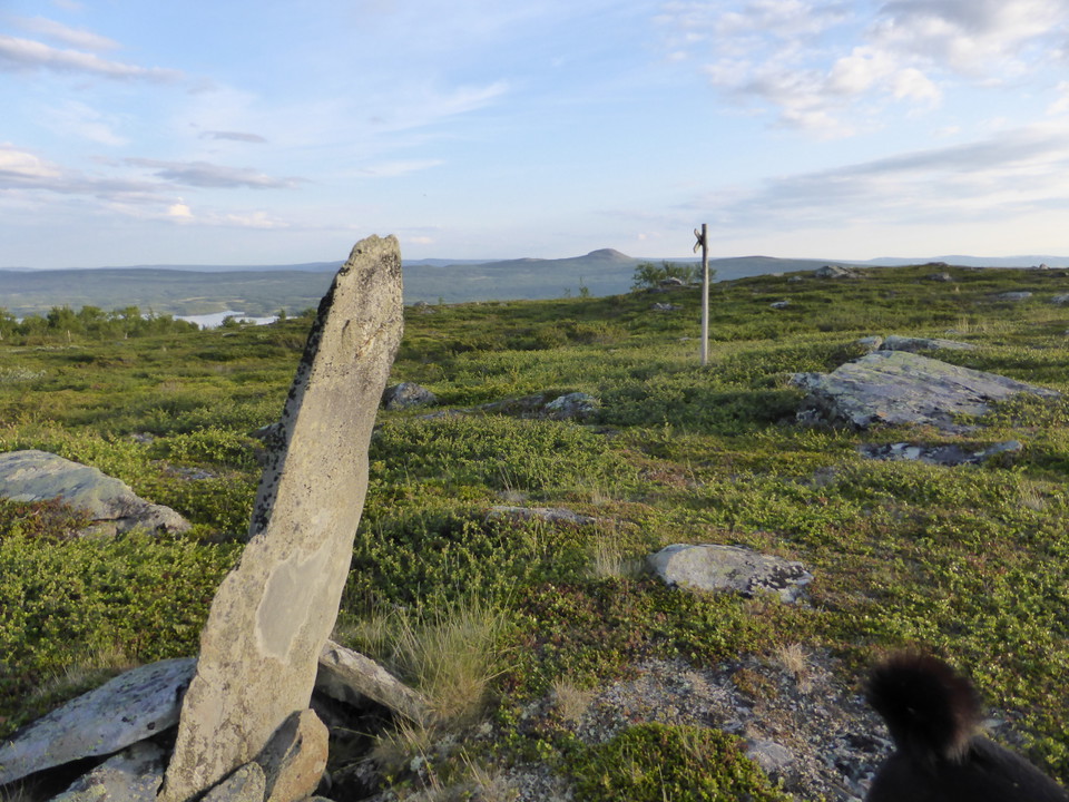 Röse och kryssmarkering längs leden.