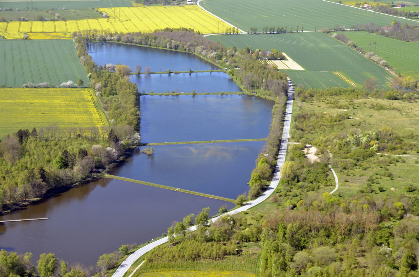 Flygfoto över Rögle dammar
