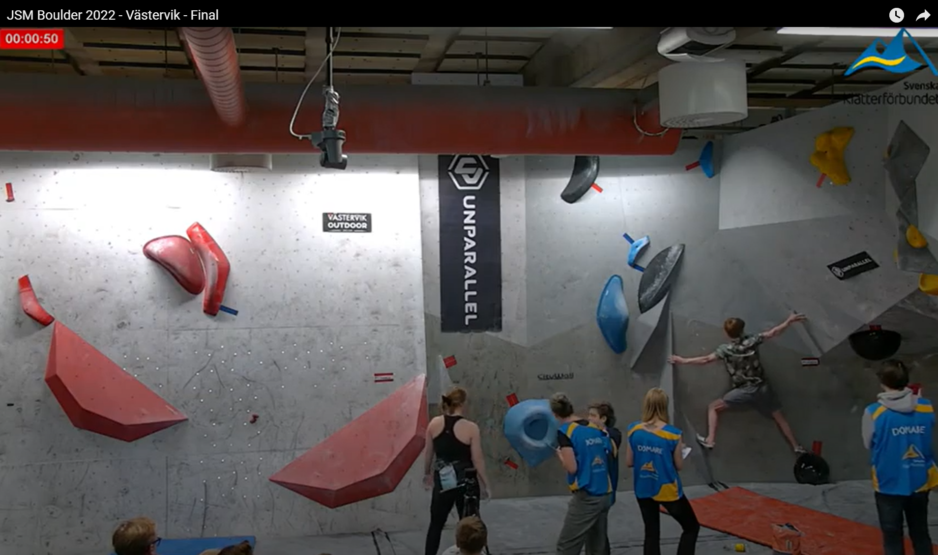 Se finalen av JSM i Boulder från Västervik 2022