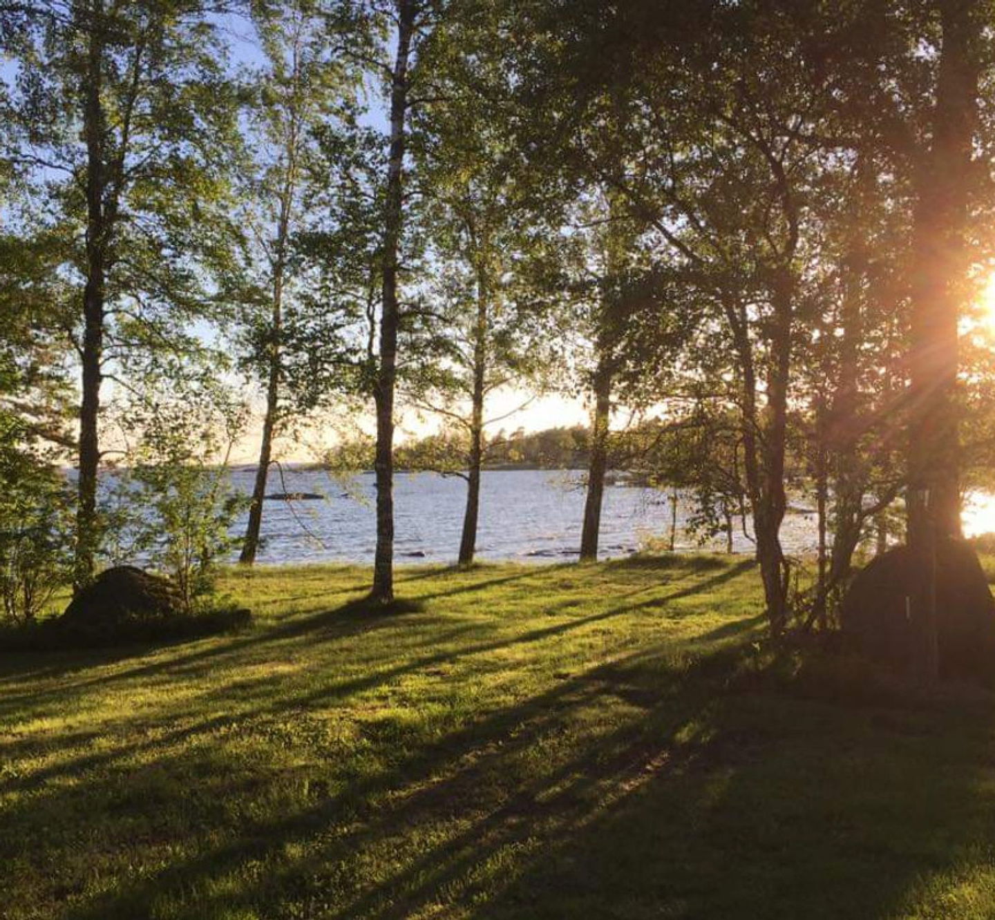 Solnedgång vid Revsands familjecamping i kristinehamn
