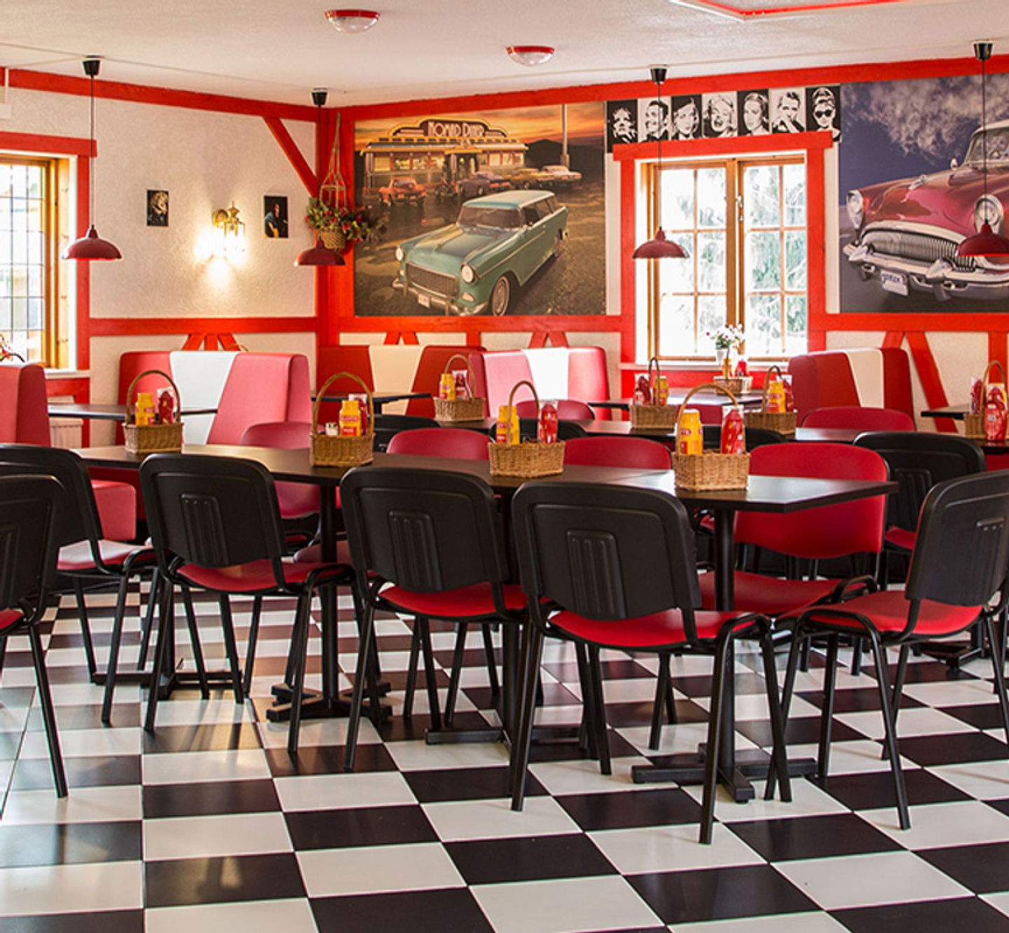 Interiör hos Burger House i Kristinehamns kommun