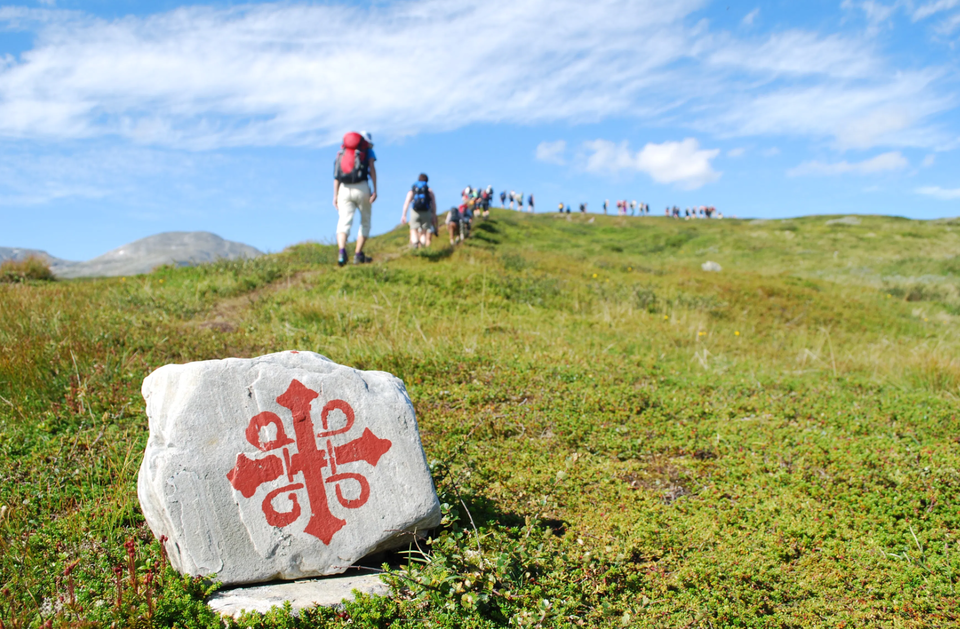 Hiking along St Olav Rombo Way in Funäsfjällen mountains