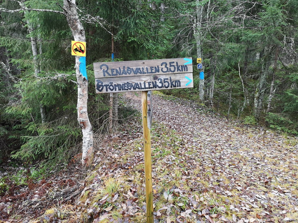Starta på Sellbergsvallen, följ skyltar mot Stömnesvallen, gå på vallvägen mot Delsbo.