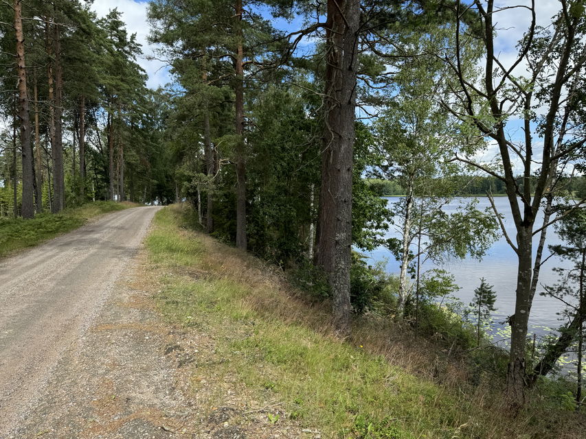 Bild på sidan av vägen och vattnet