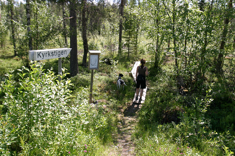 Starten på stigen vid E45