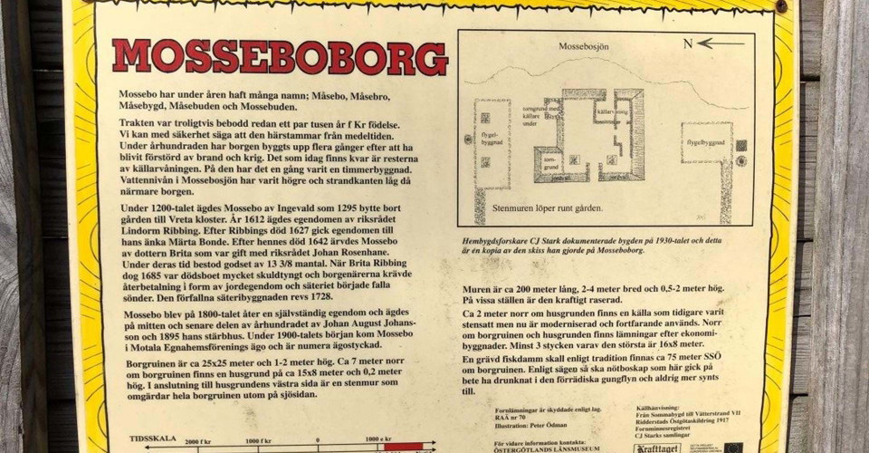Mosseboborg borgruin
Etapp: Boxholm-Trehörna
Boxholm