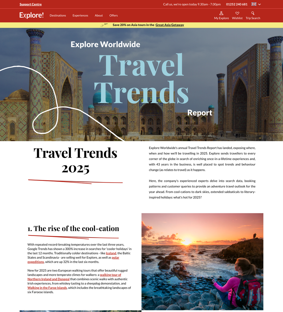 Explore Worldwides årliga rapport rankar
