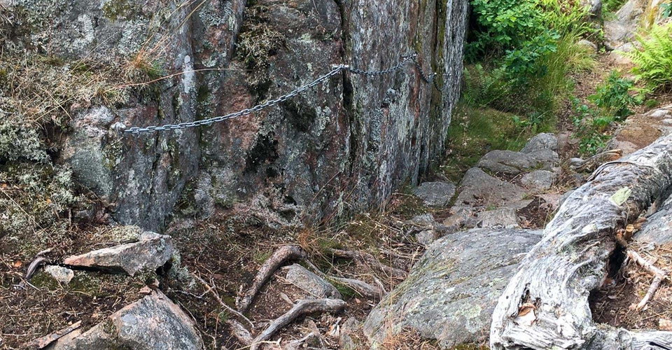 Krävande passage på leden mellan gården Strömmen och Korsudden vid Ekön.