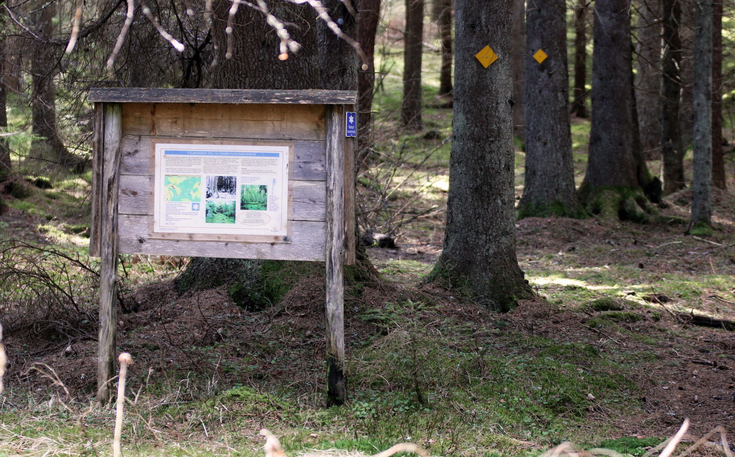 Informationstava över naturreservatet.