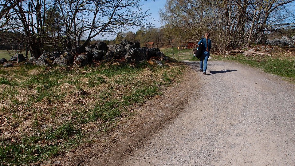 Jordbrukslandskapet vid Långängens gård 3 - 4 km in i loppet. Foto Lidingö stad.