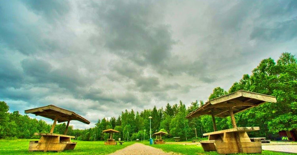 Rastplats i Vidingsjö motionscentrum. 
Etapp: Djurgården-Vidingsjö, Vidingsjö-Bjärka Säby. 
Linköping. 