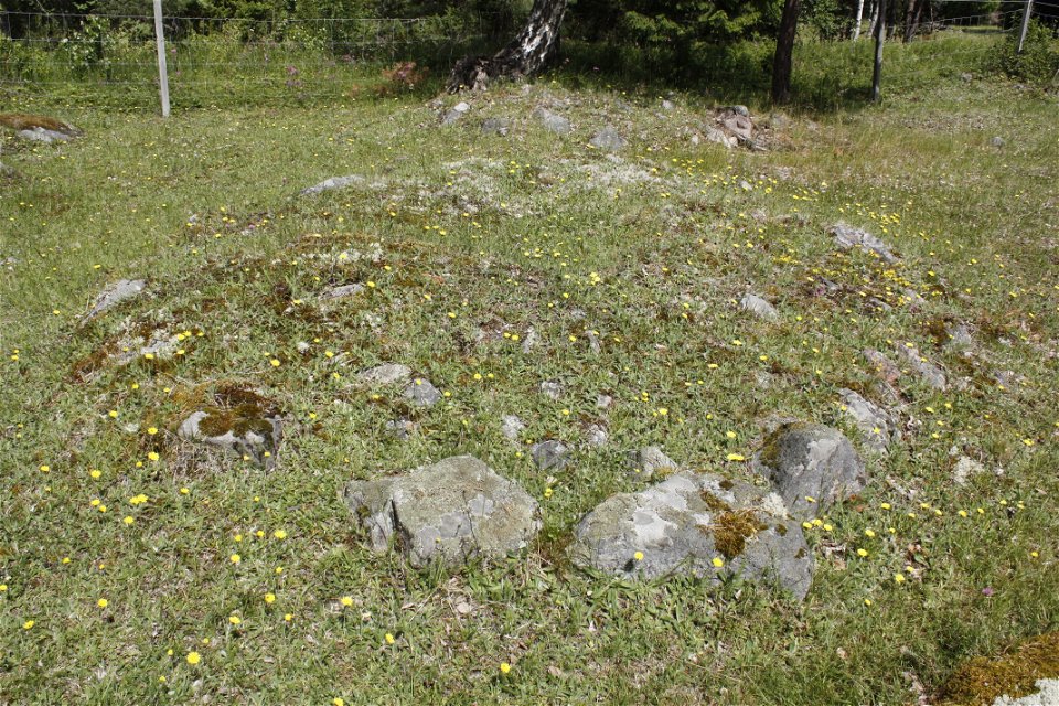 På en gräsyta står flera stora stenar i en ring. 