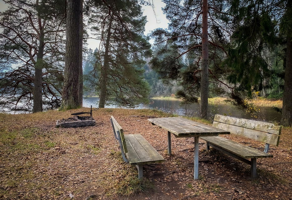 Rastplats intill Dalälven.