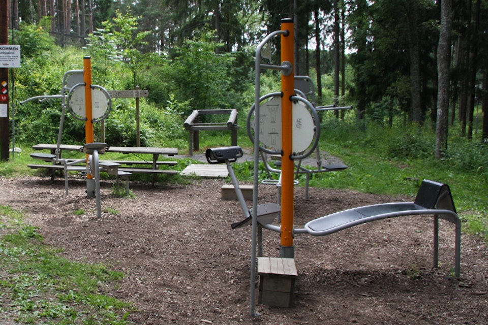 Ett av områdets utegym