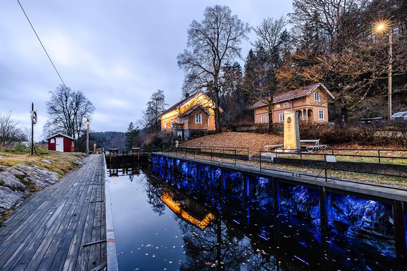 Lyskunst i Ørje sluser