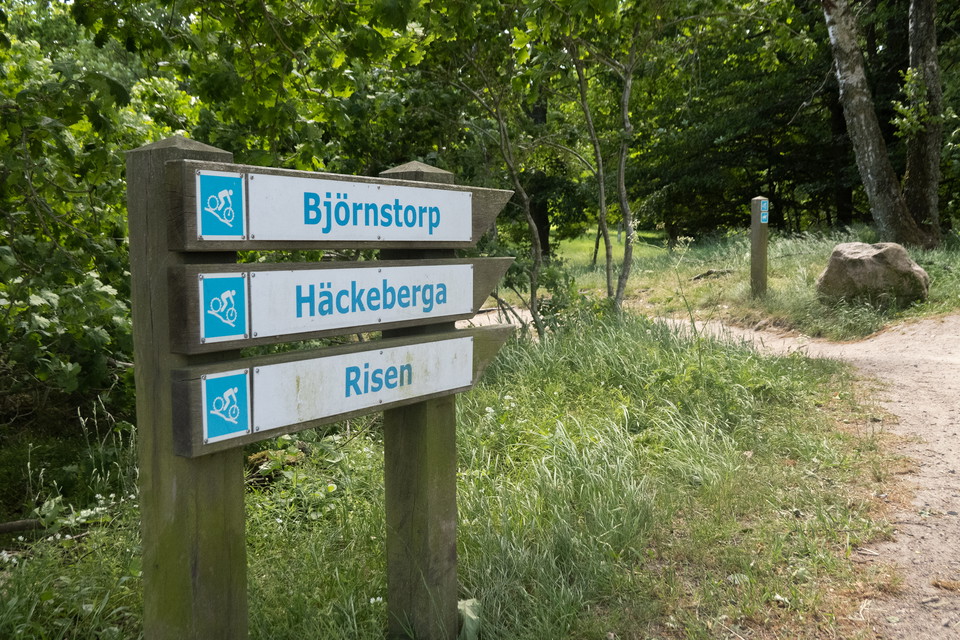 Skyltar för mountainbikespår